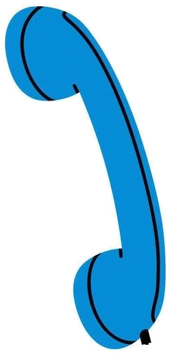 Blauer Telefonhörer